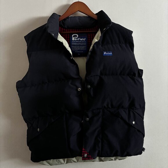 Penfield Puffer Vest (XL) Down Fill Classic Navy/Plaid Super Warm - Picture 1 of 8